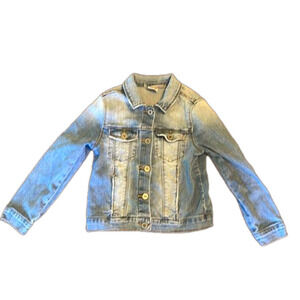 Zara youth size 8 medium blue freyed style jean denim jacket